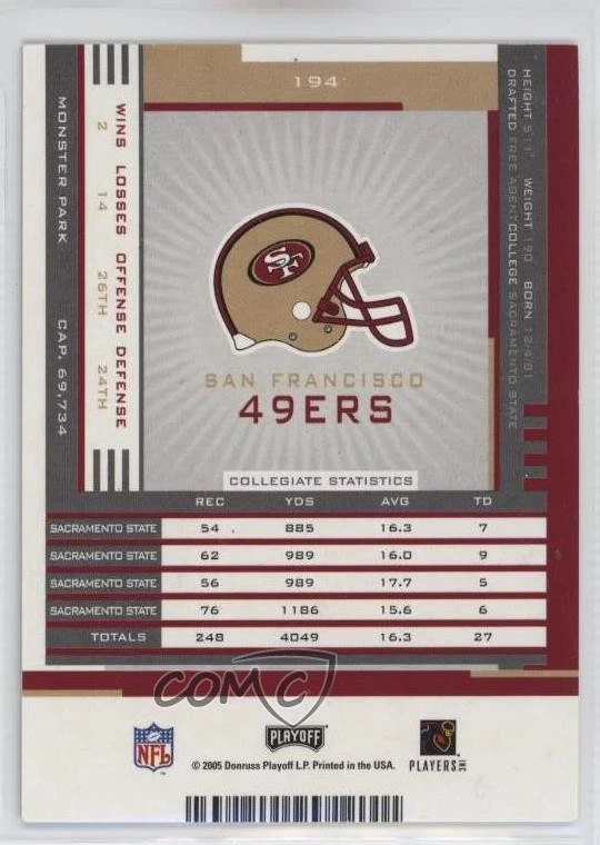 2005 Playoff Contenders Rookie Ticket Otis Amey #194 Rookie Auto RC - Image 2 of 2