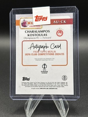 2024-25 Topps Merlin UEFA Charalampos Kostoulas Pink Auto /199 #AU 