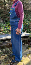 Liberty Brand Blue Denim Bib Overalls, 34W x 30L, Unisex Styling