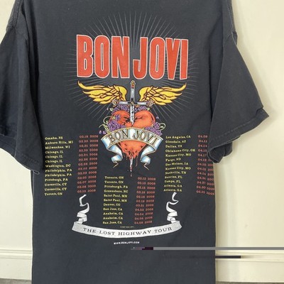Bon Jovi The Lost Tour 2008 Men's Size XL Hanes Black Shirt | eBay
