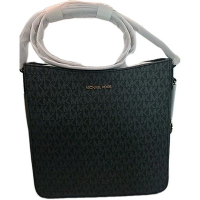 Michael Kors Jet Set Travel Large Messenger Crossbody MK Signature Black