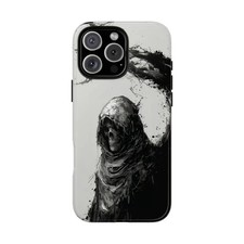 Death Skull Black Tough Case For IPhone , Phone Cover Protective