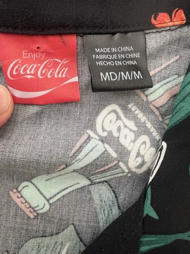 Coca Cola Branded Hawaiian Aloha Button Shirt Coke Bottles All Over Print Med - Picture 4 of 6