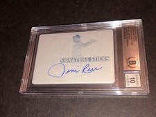 Beckett 10 Gem Mint Auto Jim Rice 2024 Leaf Cyan 1/1 Printing Plate 233