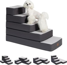 5-Step Adjustable Dog Stairs High Beds Dog Steps Small Dogs  Cats Foldable Pet
