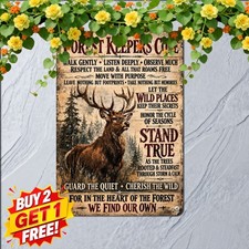 Funny Deer Hunting Get Buck Naked Saloon Plaque Metal Tin Sign Cabin Decor