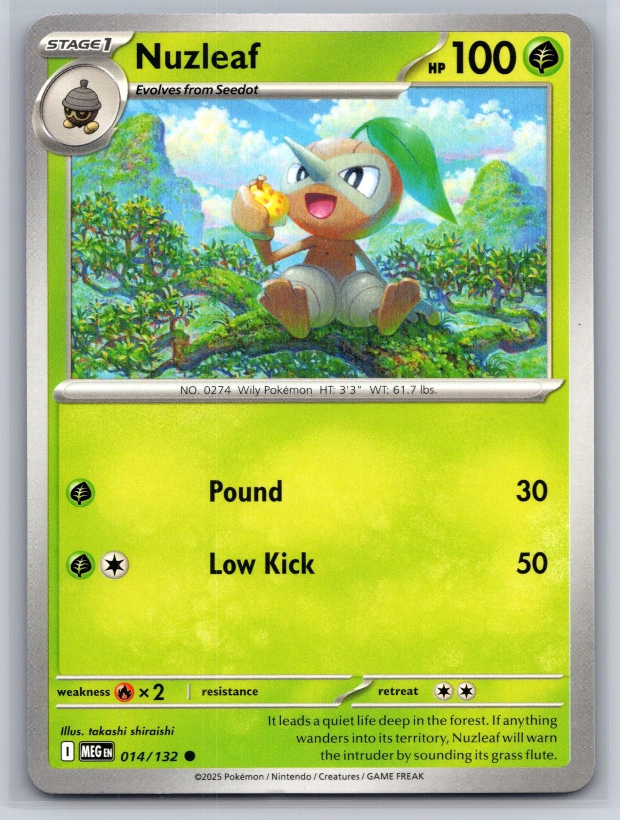 Nuzleaf Pokemon ME01: Mega Evolution #014/132