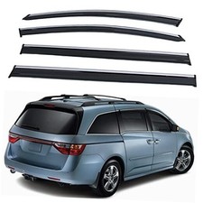 4pcs Smoke Tint with Chrome Trim Outside Mount Tape For 2011-2017 Honda Odyssey