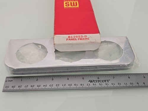 NOS Symbol Of Excellence Stewart Warner Model: 811653D Gauge Panel Frame Chrome - Foto 4 di 10