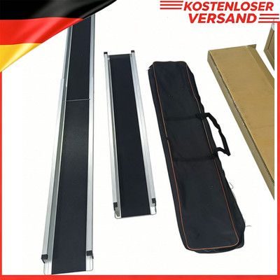 Paar Rollstuhlrampe Alu Teleskoprampe 120 cm / 213 cm Laderampe Auffahrrampe DE