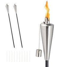 Gartenfackeln Ölfackeln Edelstahlfackeln Dekofackeln 290 ml Öl Fackelset 3 Stück