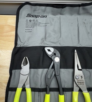 PP-[P] 4枚セット Snap-on Tools USA NEW HI VIZ 4pc Plier Set w/Storage Pouch