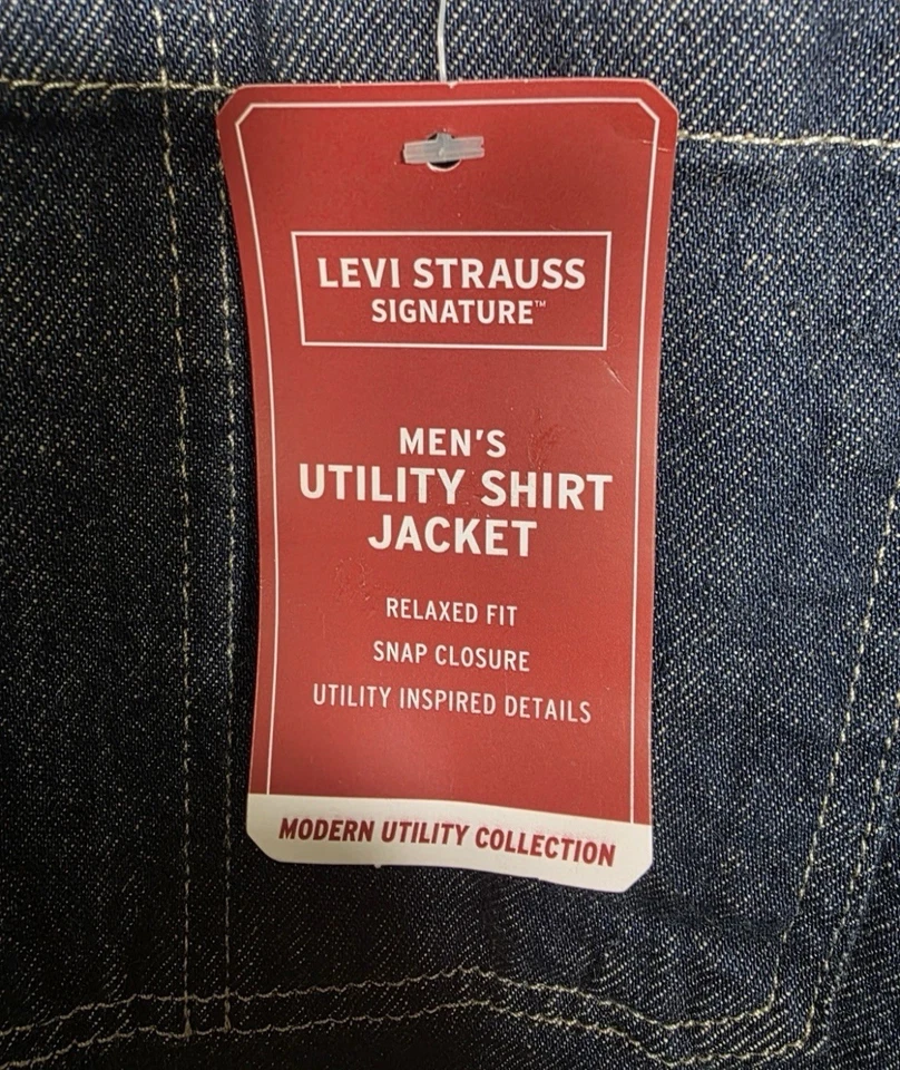 Levi Strauss Men's Utility Shirt Jacket L Blue Denim - Image 4 of 4