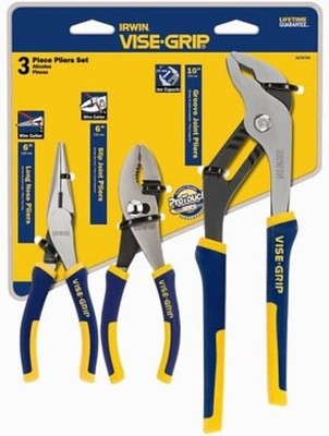 IRWIN Tools VISE-GRIP Pliers Set, 3-Piece Traditional (2078704), Blue, BRAND NEW