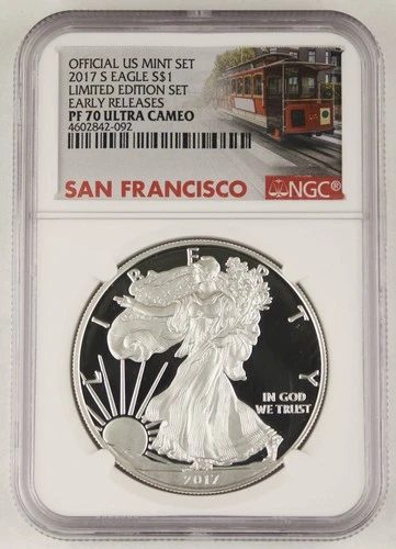 2017 S $1 Limited Edition Set 1 Oz Silver American Eagle Proof NGC PF70 UC ER