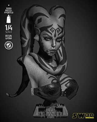 3D Printed 16K Fan Made - Darth Talon Portrait Büste 250mm. Ca.