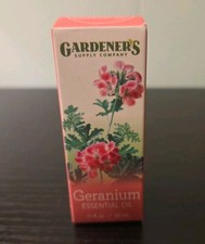 Gardeners Supply Company Geranium Essential Oil .3 Oz New