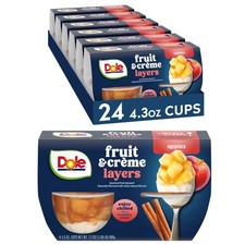 Dole Fruit Bowls Apples & Crème Layers Snacks, 4.3oz 4.3 Ounce (Pack of 24)