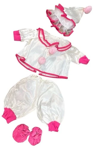 Clown Outfit Vintage Satin fits Cabbage Patch Bears Circus Unmarked 4 Piece