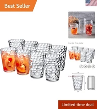 Elegant Shatter-Proof Plastic Tumblers 16 oz Set of 8 - Perfect for Entertaining