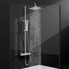 Sky Bathroo Thermostatic Shower Mixer Set,  8" Rainfall & Handheld Head - Chrome