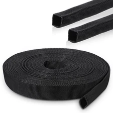 33 FT Nylon Cord Protectors, Protective Hose Sleeve, Black Protective Cover H...