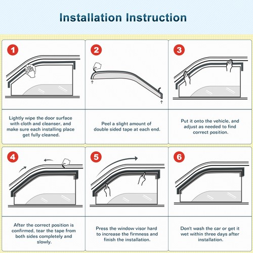 For 2015-2020 Chevrolet Suburban Window Visors Vent Rain Guards Wind Msigxmpsuuj - Bild 10 von 11