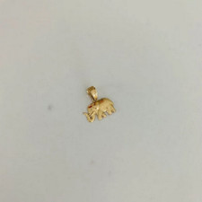 High Polish 10K Yellow Gold Animal Lover Shiny Elephant Women's Pendant