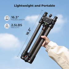 K F CONCEPT 64" Carbon Fiber Camera Tripod,Lightweight Travel Tripod, NEW