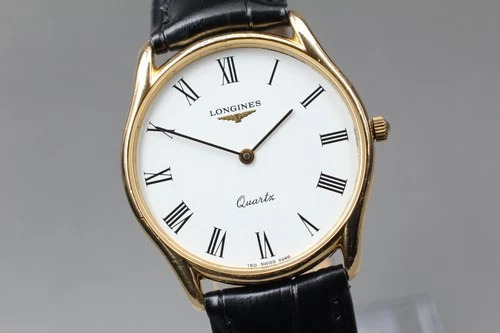 [Near MINT] LONGINES L150.2 6998 White Dial Gold Roman Quartz Men's Watch
