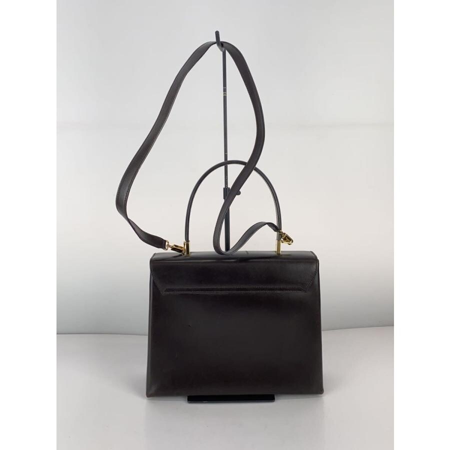 Salvatore Ferragamo Gancini 2Way Leather Brown Satchel Bag Auth image 3