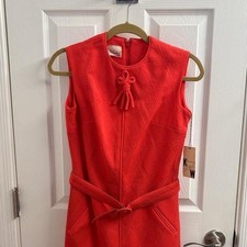 WOW! NWT Vintage Kay Windsor Mod Elegant Textured Red Dress Union Made Size 10