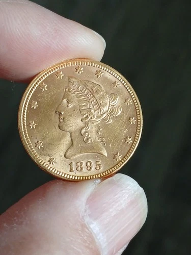 1895 Ten Dollar Gold Coin Liberty Eagle Half Ounce BU Condition