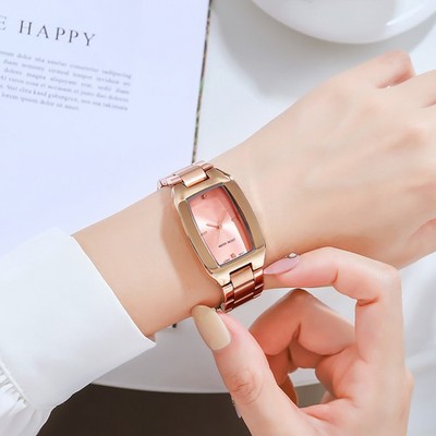  Frauen Quarzuhr Edelstahl Strap Diamond Dial Female Wristban