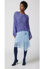 Urban Outfitters UO Womens S Purple Sweater Jamie Fuzzy Eyelash Shaggy Oversized