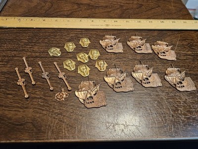 Lot Of 20 Mixed Fancy Pcs France Vintage 60s Brass Stampings Findings Jewelry 