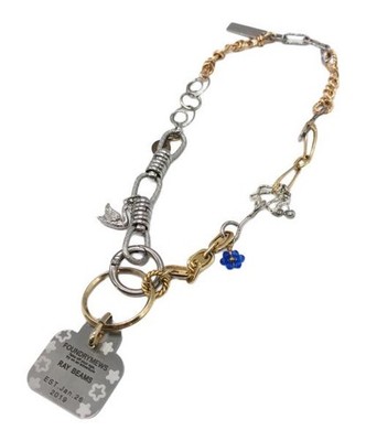RAY BEAMS      × foundry mews              Dog tag charm necklace beige