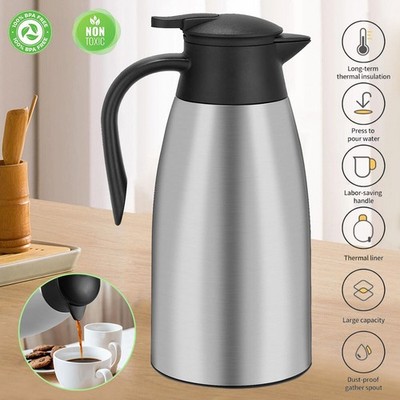 Thermoskanne Edelstahl 2 Liter Isolierkanne Kaffee Tee Kanne Fortschrittlich DE