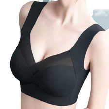 Women's Black Push Up Sports Bra Wire Free Padded Yoga Gym Fitness Top