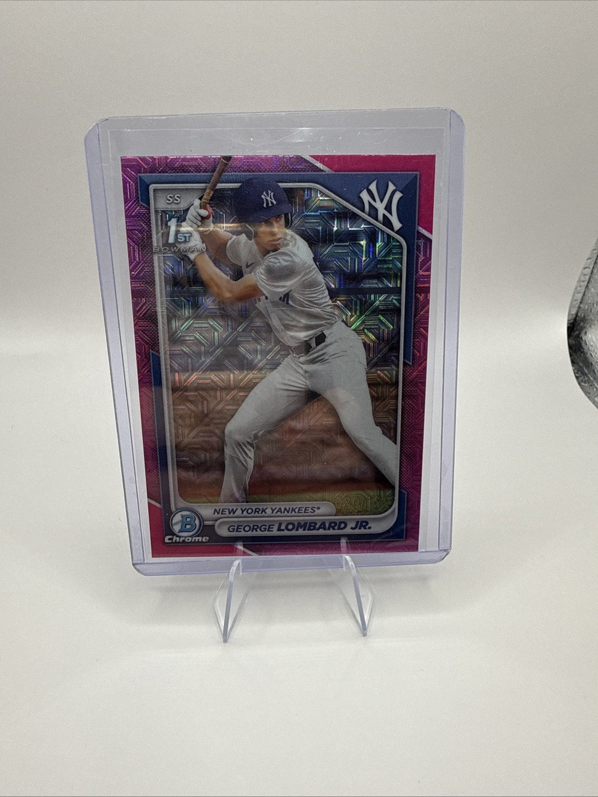 2024 Bowman - 1st Chrome Prospects George Lombard Jr. Pink Mojo Refractor /199