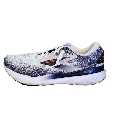 Brooks Ghost 16 Running Shoe White/ Peacoat/ Orange, Mens 12 MSRP $160
