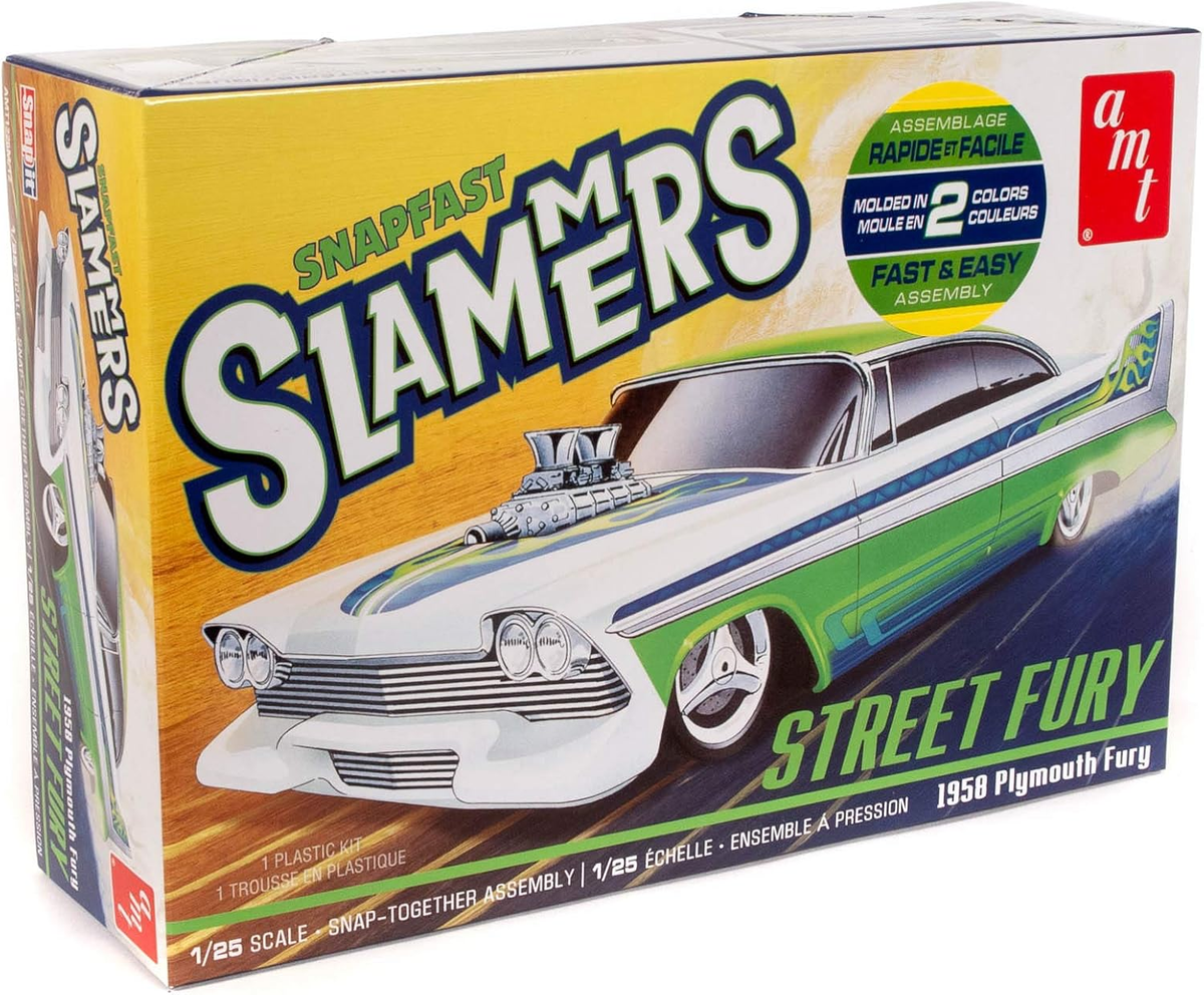 Street Fury 1958 Plymouth - Slammers SNAP 1:25 Scale Model Kit | eBay