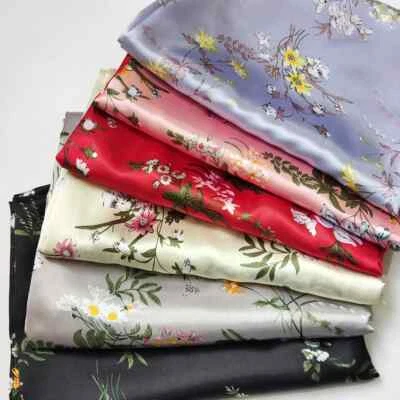 Silky Charmeuse Fabric 58''Wide By Yard Retro Dress Scarf Bedding Material Satin