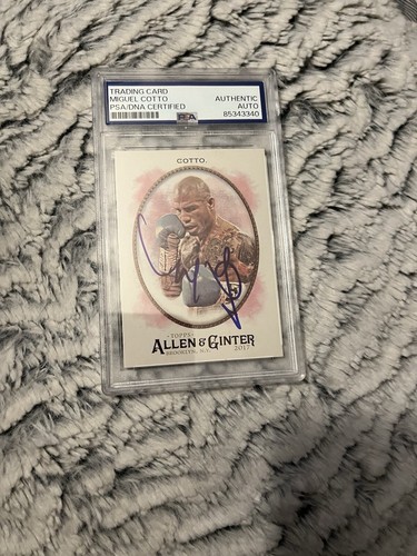 2017 Topps Allen & Ginter Miguel Cotto carta autografata firmata PSA/DNA slabbrata - Foto 3 di 4