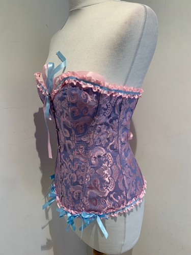 Brocade Corset UK 8 10 Small NEW larping role play ruffles frilly coquette - Picture 5 of 7