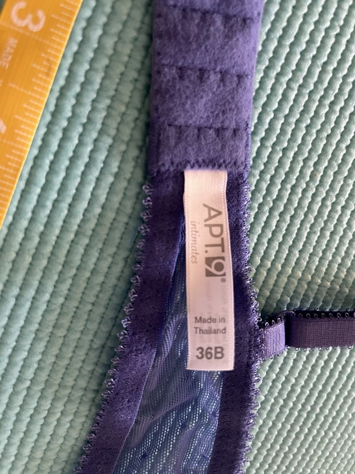 Apt 9 Intimates бюстгальтер 36B светло-фиолетовый цветочный кружева Demi на косточках новый с ярлыком! - Изображение 4 из 4