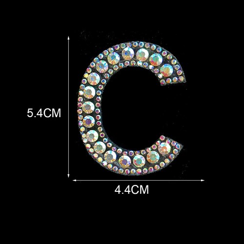 Rhinestone English Alphabet Letter 3D Iron On letters Patch For Cloth Bags Shoes - Picture 8 of 31
