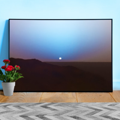 Mars Sunrise Poster, Blue tone   NASA Spirit Rover Photo (2005), space poster