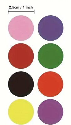 500 pcs Sticker Seals Multi Colored Roll Marker Dots Round Self Adhesive NEW 