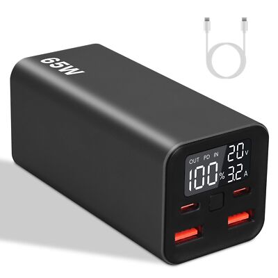65W 20000mAh Fast Charging Power Bank External Battery Portable Type-C Charger